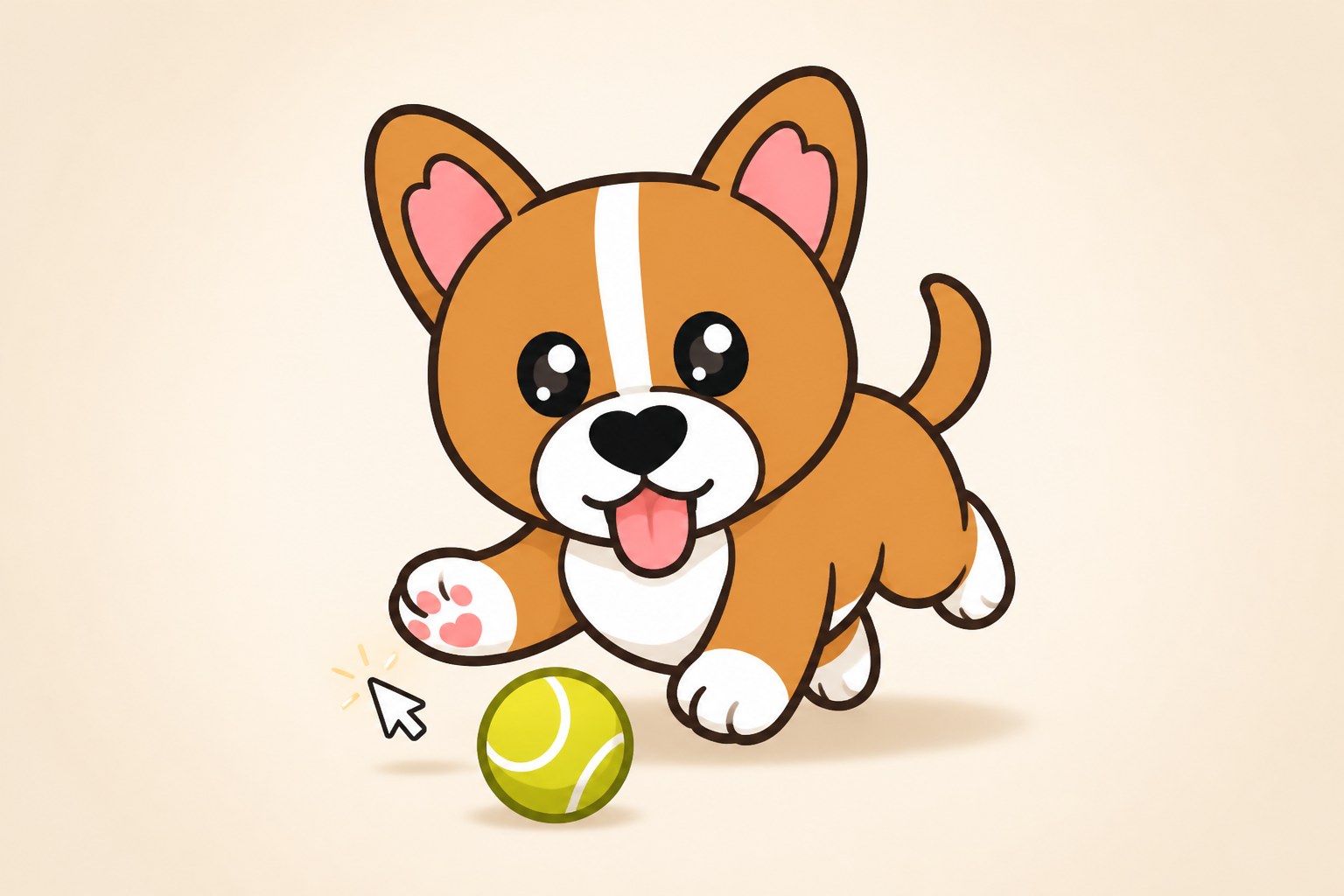 Playing with the PetForWeb dog using the mouse \u2014 drag toy and ball fling